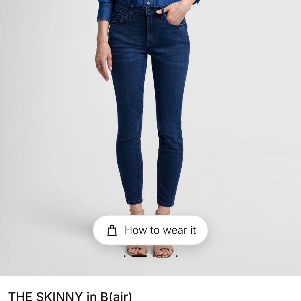 7 for All Mankind Classic High-Rise Skinny B(air) Jeans in Dark Blue 25